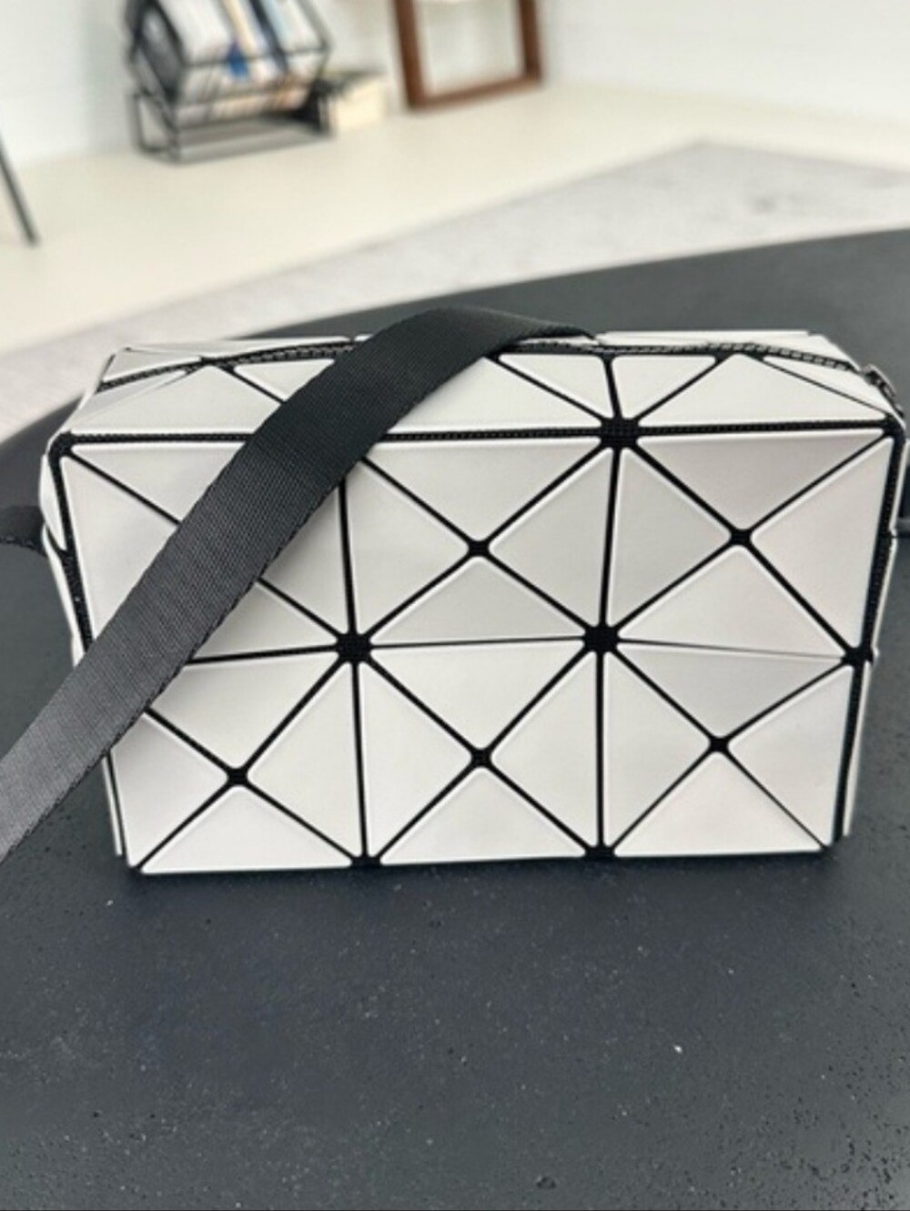 ISSEY MIYAKE BAO BAO Cuboid Crossbody Bag Modular Geometric Panel Design White